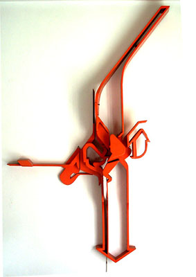 etnik - orange lamp - graffiti sculpture